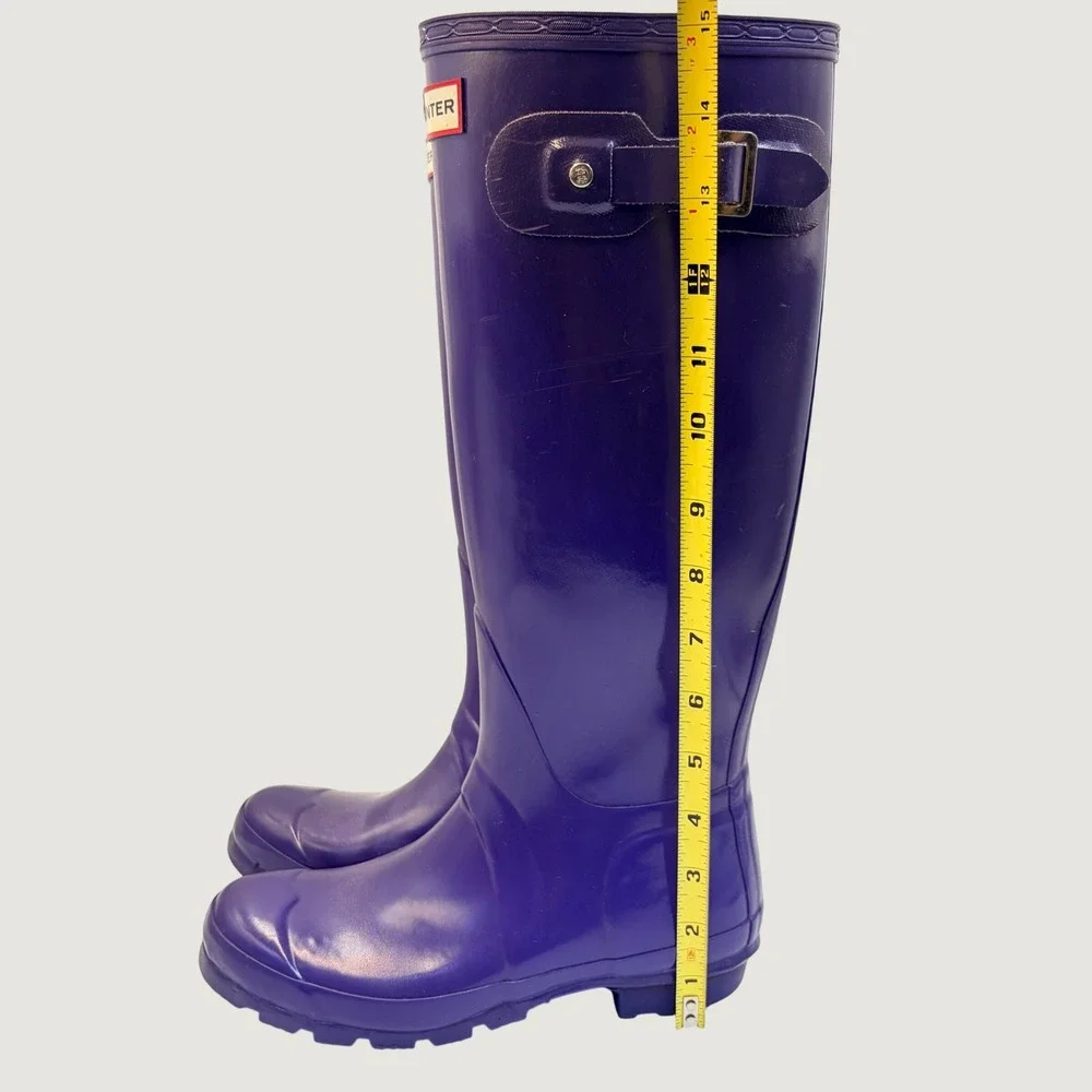Hunter Original Gloss Tall Purple Rain Boots W23616 Womens 5 Mens 4 EU 35/36